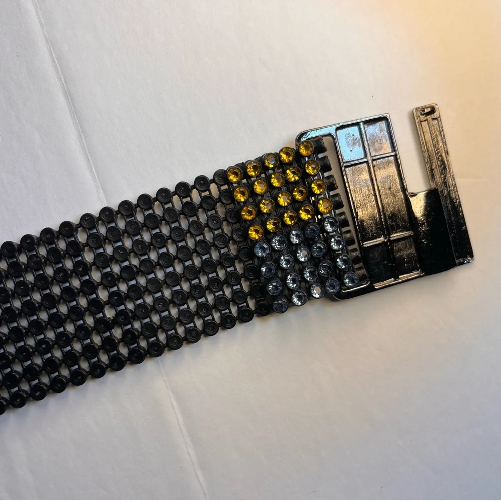 Beaded Stretch‎ Disco Belt Clasp Closure Multi-Colored Stretchy Color Block